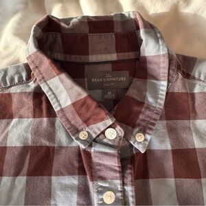 L.L.Bean Signature Washed Oxford Plaid Shirt Slim Fit Men’s Medium VGUC